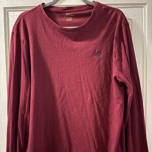 Ralph Lauren Men's Burgundy Long Sleeve Tee, Large
